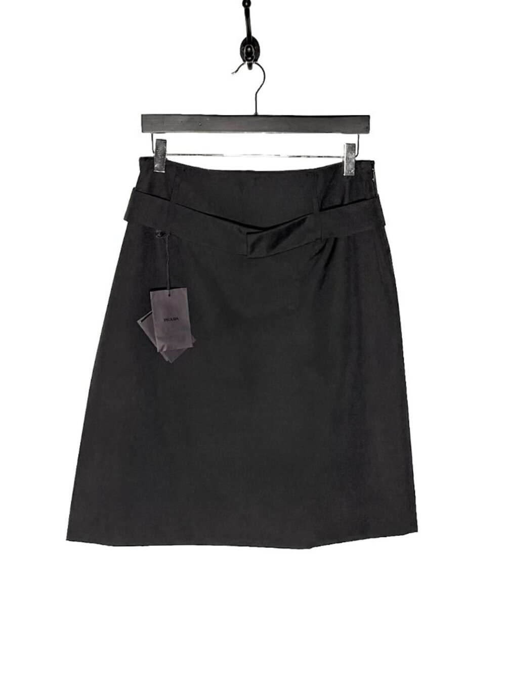Prada Simple Black Belted Skirt